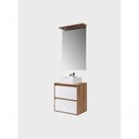 Ver imagem 5 de Gabinete para Banheiro com Cuba e Espelheira com Led 60cm Mdf Freijo com Branco Dubai - On Móveis
