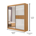 Ver imagem 3 de Guarda Roupa Mdf Atenas Ripado 2 Portas Espelho Cinamomo Off