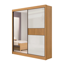 Ver imagem 1 de Guarda Roupa Mdf Atenas Ripado 2 Portas Espelho Cinamomo Off