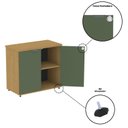 Ver imagem 7 de Armário Baixo para Escritório com 2 Portas P25 Preto/Samba/Sálvia
