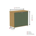 Ver imagem 3 de Armário Baixo para Escritório com 2 Portas P25 Preto/Samba/Sálvia