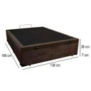 Ver imagem 3 de Cama Box Baú Casal Suede Mega Cama 138x188x45 Marrom