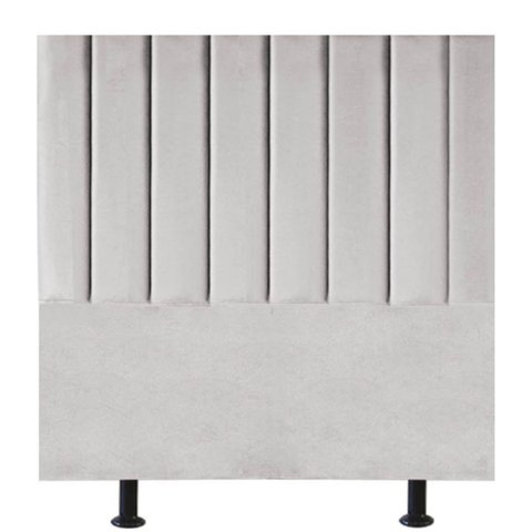 Cabeceira Estofada Cama Box Casal 140 Cm Mavie Suede:cinza Claro