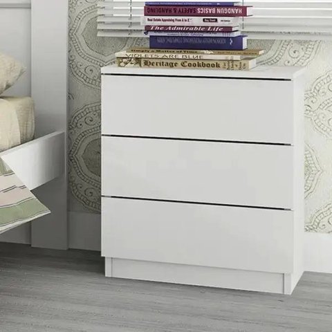 Mesa de Cabeceira 3 Gavetas Veronna Tcil Móveis