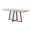 Ver imagem 2 de Mesa de Jantar Madeira Retangular com Vidro para 6 Lugares Bennett 180cm Natural com Off-White Gloss