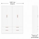 Ver imagem 4 de Armário para Quarto Infantil 4 Portas e 4 Gavetas Theo Branco/Neve/Renda