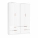 Ver imagem 2 de Armário para Quarto Infantil 4 Portas e 4 Gavetas Theo Branco/Neve/Renda
