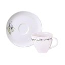 Ver imagem 1 de Conjunto Xícara de Café e Pires 100ml Porcelana Tramontina Lilla Branca Decorada