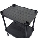 Ver imagem 3 de 2 Estantes de Plástico Modular Multiuso 2 Prateleiras 1 Torre Preta Montável 26 Kg Qualyplas