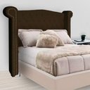 Ver imagem 1 de Cabeceira Estofada Sienna para Cama Box Queen 160 cm Suede Marrom