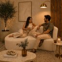 Ver imagem 2 de Sofá Divã Orgânico Charlotte Sala 200cm Bouclé Bege
