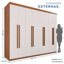 Ver imagem 3 de Guarda-Roupa Imperial Espresso Moveis Marrom/Cinamomo/Off White Arenas