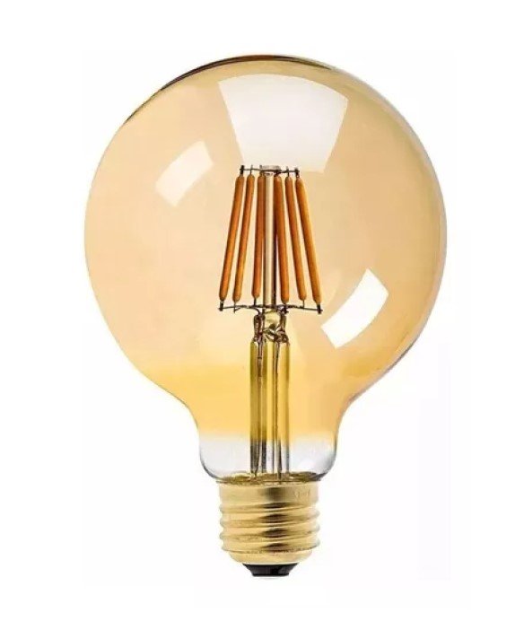 Lâmpada de Filamento Led Globo G95 4w Ambar 2200k Bivolt - Iluminação Decorativa Vintage - 2