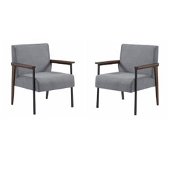 Conjunto de 2 Poltronas Decorativa Fontana Cinza - 1