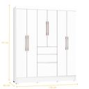Ver imagem 3 de Guarda Roupa Brunella 7 Portas 2 Gavetas Branco J&A Móveis