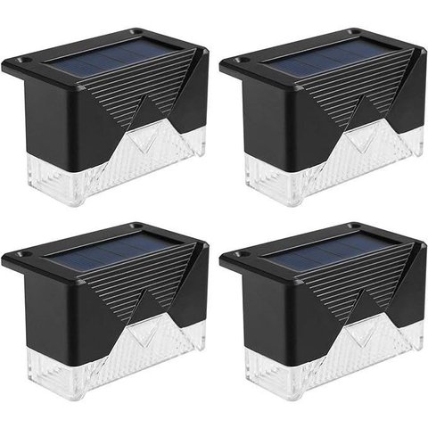 Kit 4 Lâmpada Solar IP65 LED de Parede Lâmpada de Iluminação de Escada