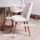 Ver imagem 4 de Conjunto de Jantar Mesa Redonda com Vidro Donatella com 4 Cadeiras New Drop - Natural C/ Off White