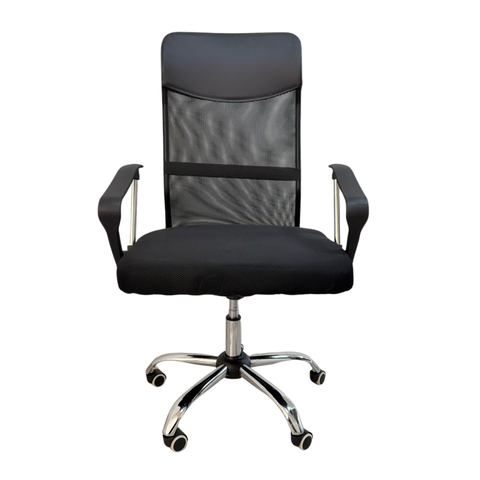 Cadeira Presidente Giratória Mesh Reforçada – Alta Resistência até 150 Kg Preto