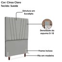 Ver imagem 4 de Cabeceira Solteiro 100 Cm com Frame Belgica Suede Cinza Claro Artte