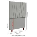 Ver imagem 3 de Cabeceira Solteiro 100 Cm com Frame Belgica Suede Cinza Claro Artte