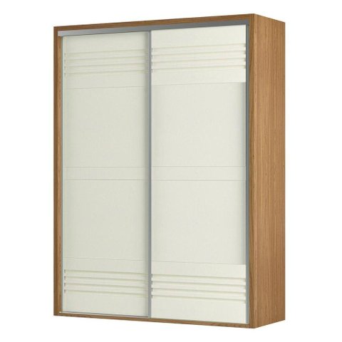 Guarda Roupas com 2 Portas de Correr 178,6cm 100% Mdf Freijó Off White Dalla Costa