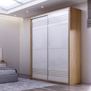 Ver imagem 5 de Guarda Roupas com 2 Portas de Correr 178,6cm 100% Mdf Freijó Off White Dalla Costa
