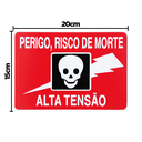 Ver imagem 2 de Combo 3 Placas De Sinalização Perigo Risco De Morte Alta Tensão 20X15 Acesso - S-222 F9e