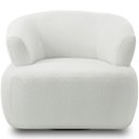 Ver imagem 2 de Kit 02 Poltronas Giratória Orgânica para Sala Living Florea M05 Bouclê Creme - Lyam Decor