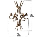 Ver imagem 2 de Lustre Curvy Artesanal Em Ferro Para Salas de Jantar e Varandas Libertas Rosas Artesanato Dourado