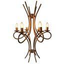 Ver imagem 1 de Lustre Curvy Artesanal Em Ferro Para Salas de Jantar e Varandas Libertas Rosas Artesanato Dourado
