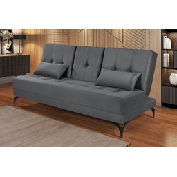 Sofá Cama Solteiro Colorado Reclinável 3 Posições em Suede: Cinza - 2