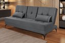 Ver imagem 2 de Sofá Cama Solteiro Colorado Reclinável 3 Posições em Suede: Cinza
