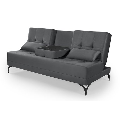 Sofá Cama Solteiro Colorado Reclinável 3 Posições em Suede: Cinza