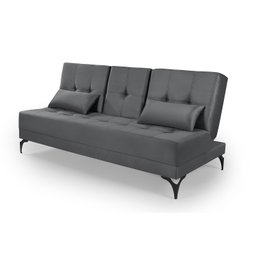Sofá Cama Solteiro Colorado Reclinável 3 Posições em Suede: Cinza - 3