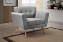 Ver imagem 4 de Conjunto 2 Poltronas Bruna Estilo Living Moderna Decoração Sala Recepção - Linho Cinza