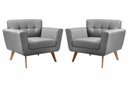 Ver imagem 1 de Conjunto 2 Poltronas Bruna Estilo Living Moderna Decoração Sala Recepção - Linho Cinza