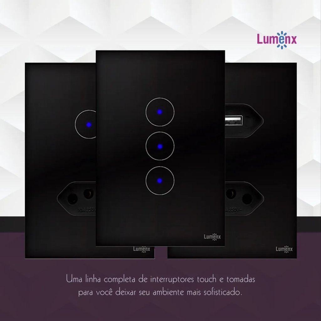 Interruptor Touch Wi Fi 5 Teclas Caixa 4X4 Preto - 3