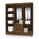 Ver imagem 3 de Guarda Roupa Solteiro 6 Portas 153 Cm Cm Rio Plus Imbuia/champanhe - Pallazio