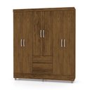 Ver imagem 1 de Guarda Roupa Solteiro 6 Portas 153 Cm Cm Rio Plus Imbuia/champanhe - Pallazio
