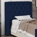 Ver imagem 2 de Cabeceira Atena para Cama Box Solteiro 90cm Capitonê com Frame Suede Azul Marinho - Desk Design
