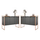 Ver imagem 1 de Armario Industrial 3 Portas Balso Conjunto 2 Peças - Preto Cobre