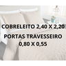 cobreleito casal padrão 3 peças bordado luxo micropercal 200 fios caqui premium - 3