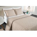 Ver imagem 5 de cobreleito casal padrão 3 peças bordado luxo micropercal 200 fios caqui premium