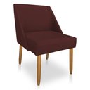Ver imagem 4 de Kit 04 Cadeiras Poltrona Juliana Suede Pés Palito Castanho - Pallazio Marsala