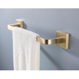 Kit Acessórios para Banheiro Dourado Fosco Quadrado em Aço Inox 2 Peças - 6