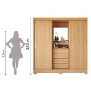 Ver imagem 2 de Guarda Roupas Casal Capela Com Espelho 2 Portas De Correr 4 Gavetas Naturale São Paulo Fama