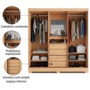 Ver imagem 4 de Guarda Roupas Casal Capela Com Espelho 2 Portas De Correr 4 Gavetas Naturale São Paulo Fama