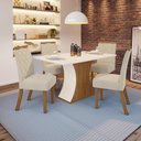 Ver imagem 1 de Conjunto Sala de Jantar Tampo Mdf Canto Reto 120 Cm 04 Cadeiras Arian Casa 812