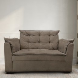 Sofá 2 Lugares Pequeno Confortável 1,40 Mts Capuccino Alice Amo Móveis - 1