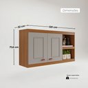 Ver imagem 3 de Armário Aéreo Grande Cozinha Jéssica New 100% MDF Tuboarte 2 Portas 2 Nichos